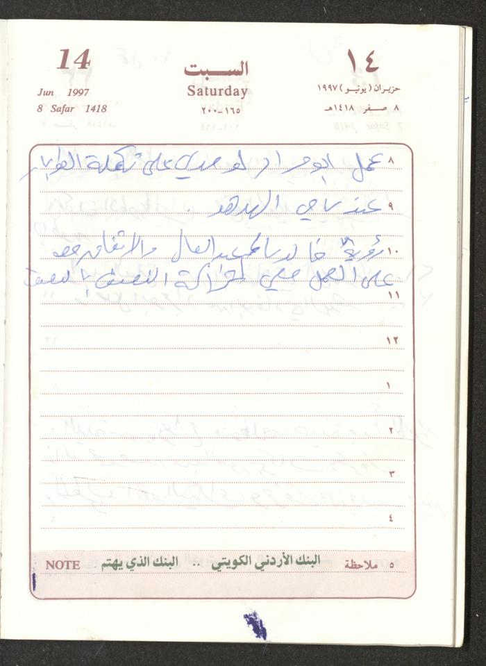 يوميات محمود خريشة، ذنابة- طولكرم، 1997