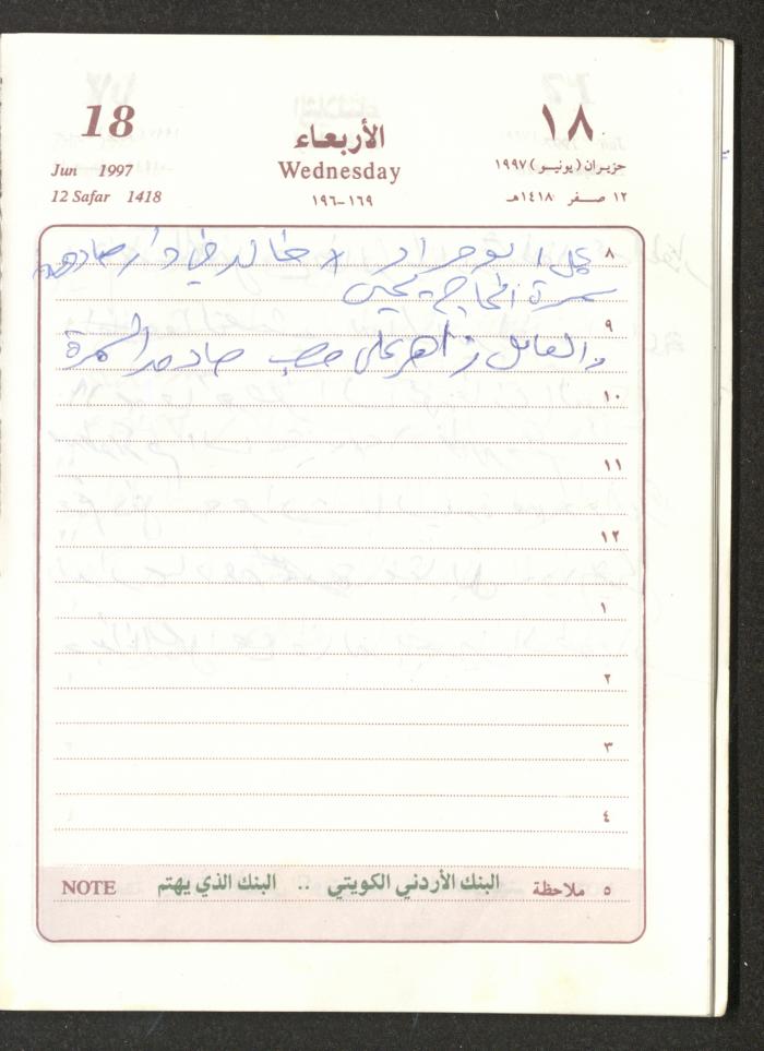 يوميات محمود خريشة، ذنابة- طولكرم، 1997