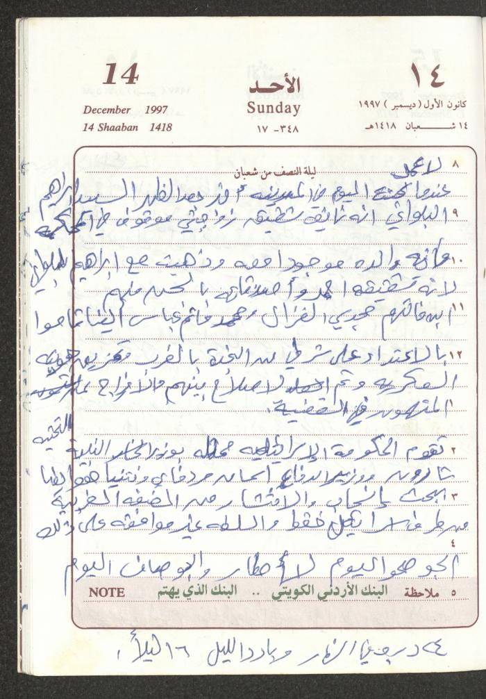 يوميات محمود خريشة، ذنابة- طولكرم، 1997