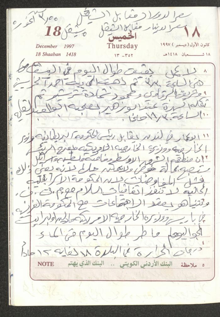 يوميات محمود خريشة، ذنابة- طولكرم، 1997