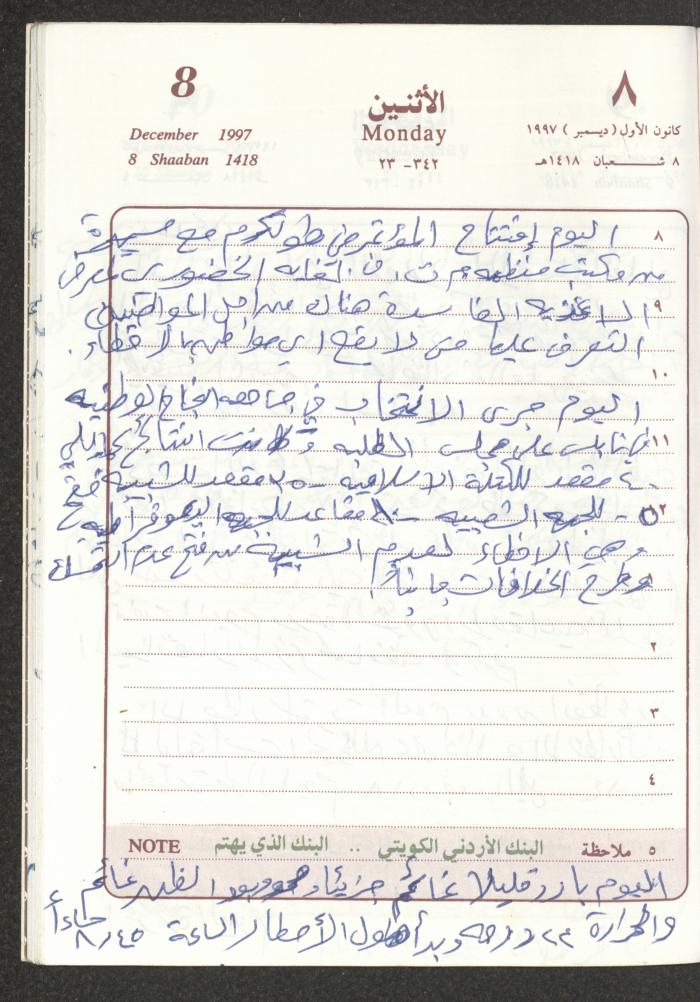 يوميات محمود خريشة، ذنابة- طولكرم، 1997
