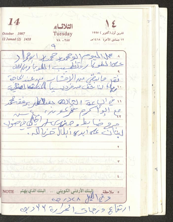 يوميات محمود خريشة، ذنابة- طولكرم، 1997