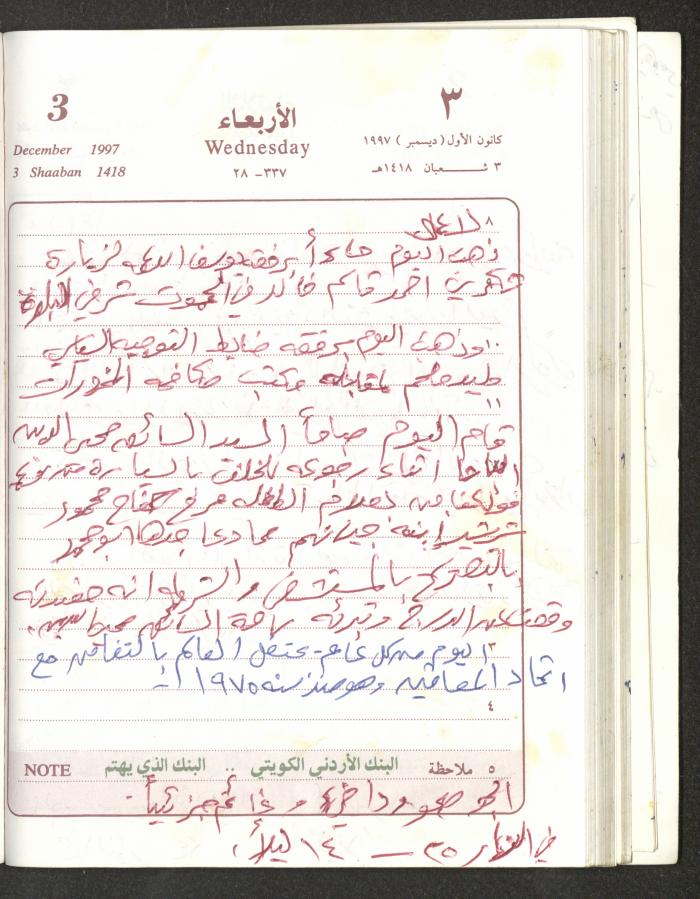 يوميات محمود خريشة، ذنابة- طولكرم، 1997