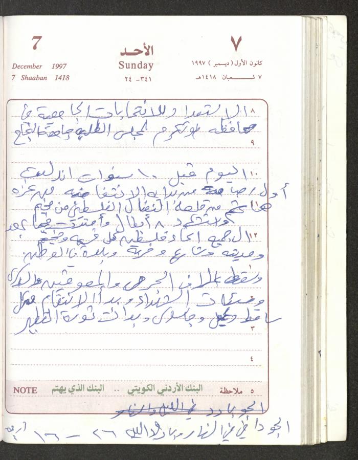 يوميات محمود خريشة، ذنابة- طولكرم، 1997