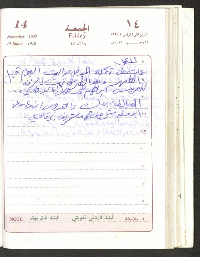 يوميات محمود خريشة، ذنابة- طولكرم، 1997