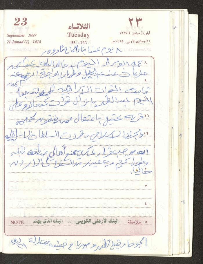 يوميات محمود خريشة، ذنابة- طولكرم، 1997