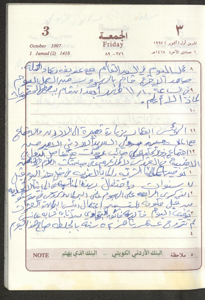يوميات محمود خريشة، ذنابة- طولكرم، 1997