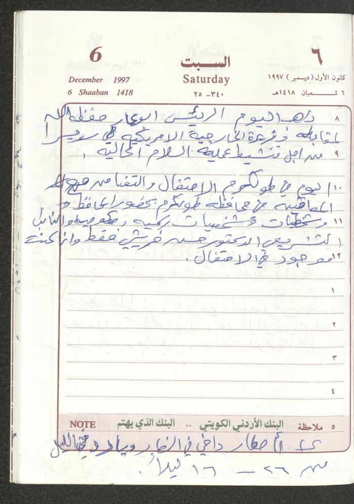 يوميات محمود خريشة، ذنابة- طولكرم، 1997