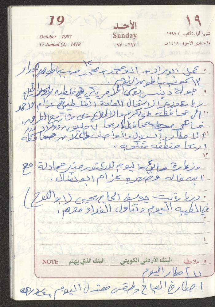 يوميات محمود خريشة، ذنابة- طولكرم، 1997
