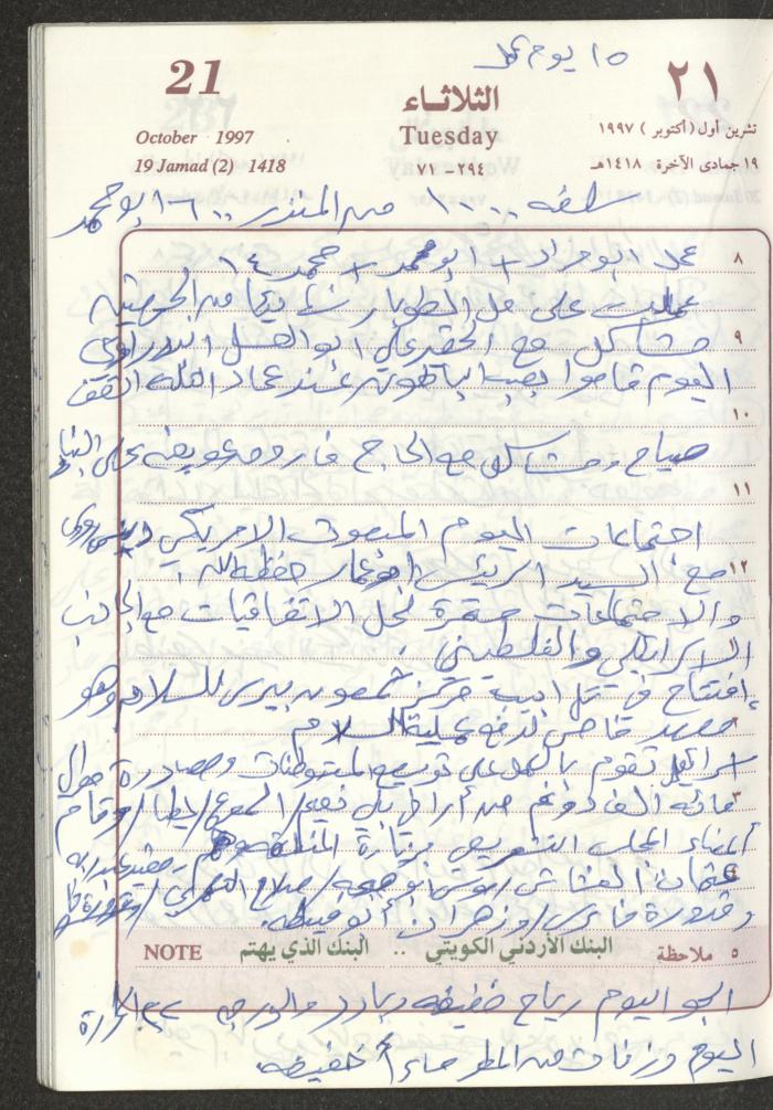 يوميات محمود خريشة، ذنابة- طولكرم، 1997