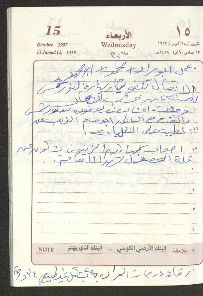 يوميات محمود خريشة، ذنابة- طولكرم، 1997