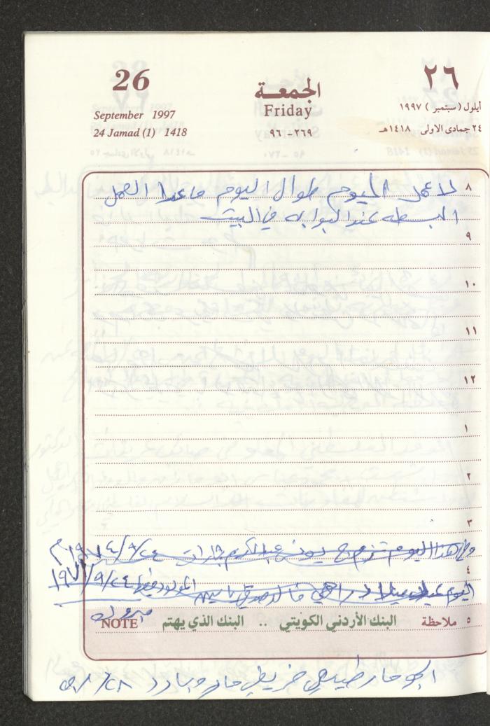 يوميات محمود خريشة، ذنابة- طولكرم، 1997
