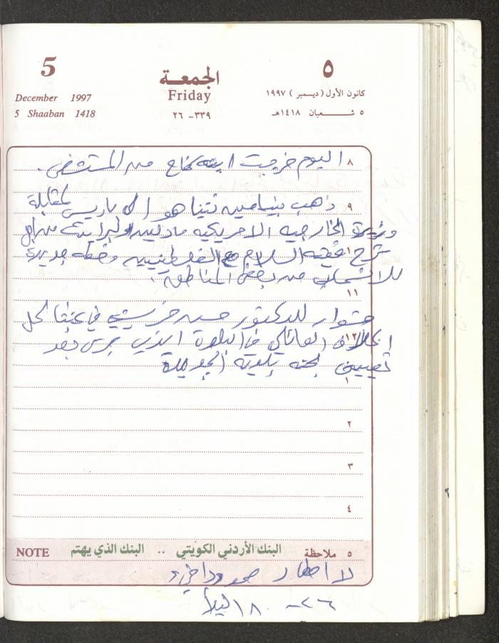 يوميات محمود خريشة، ذنابة- طولكرم، 1997