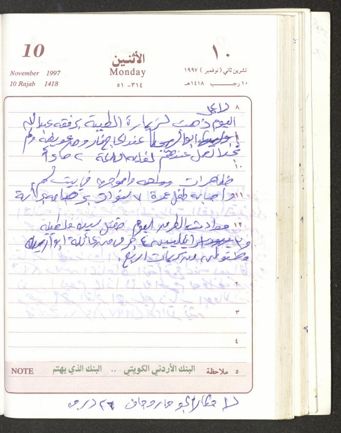 يوميات محمود خريشة، ذنابة- طولكرم، 1997