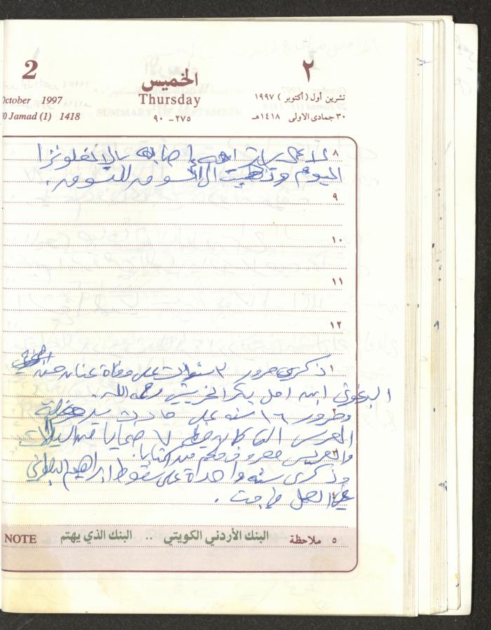يوميات محمود خريشة، ذنابة- طولكرم، 1997