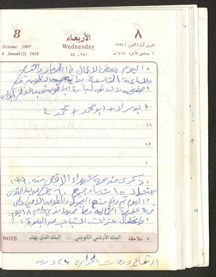 يوميات محمود خريشة، ذنابة- طولكرم، 1997