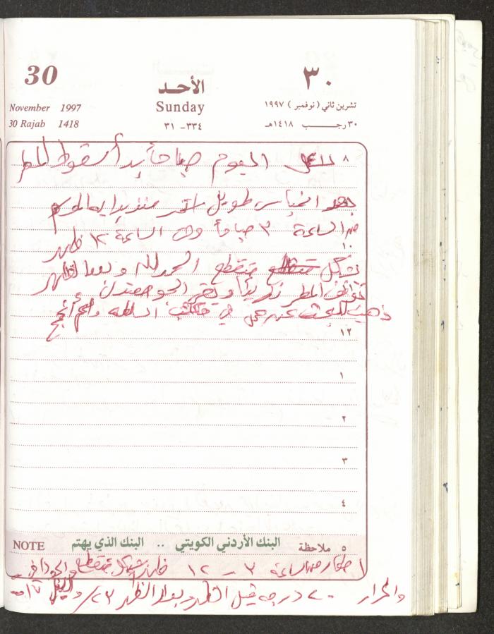 يوميات محمود خريشة، ذنابة- طولكرم، 1997