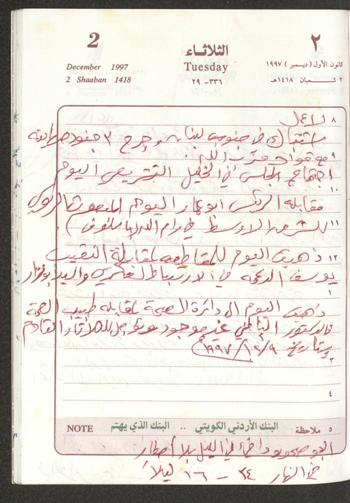 يوميات محمود خريشة، ذنابة- طولكرم، 1997