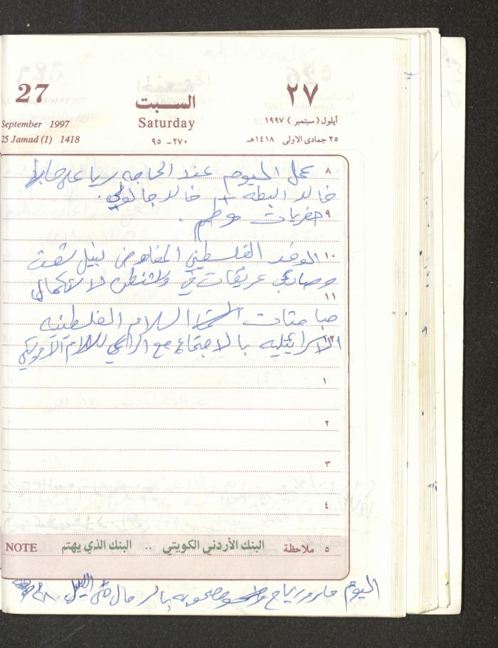 يوميات محمود خريشة، ذنابة- طولكرم، 1997