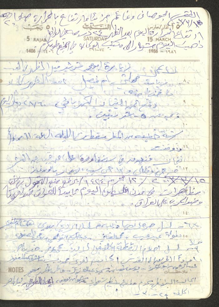Mahmoud Khreisheh Diaries, Thinnaba- Tulkarm, 1986