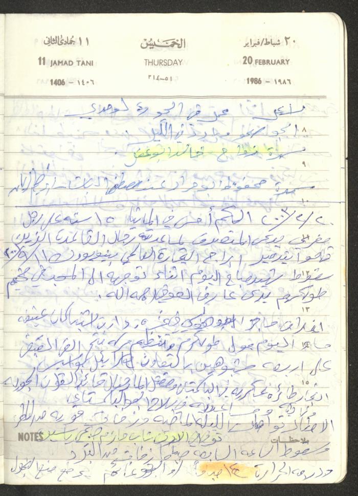 Mahmoud Khreisheh Diaries, Thinnaba- Tulkarm, 1986