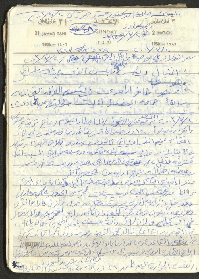 Mahmoud Khreisheh Diaries, Thinnaba- Tulkarm, 1986