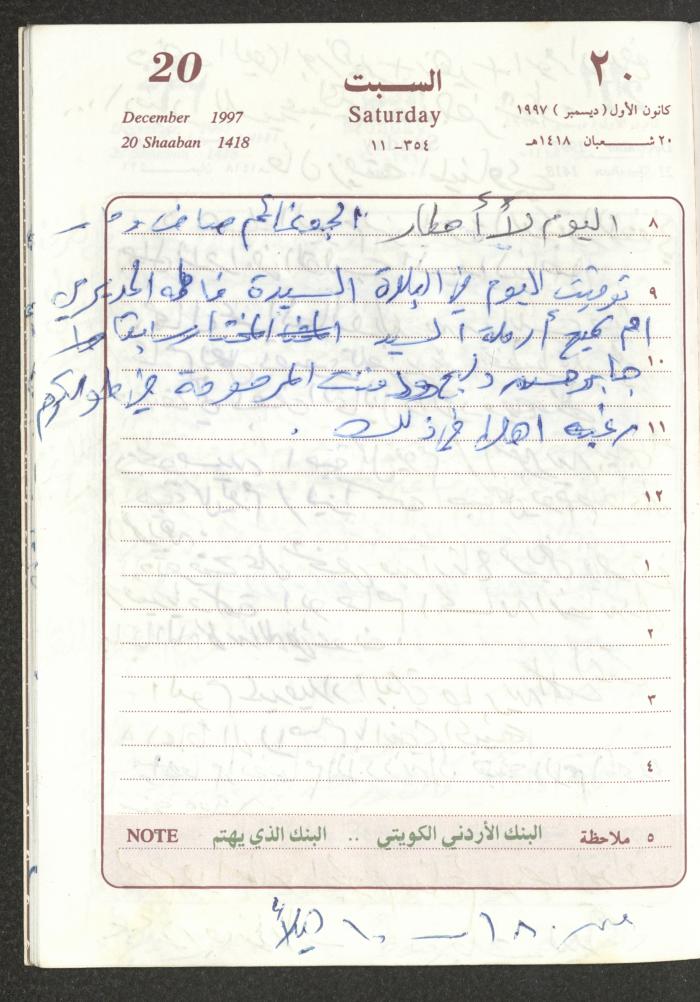 يوميات محمود خريشة، ذنابة- طولكرم، 1997