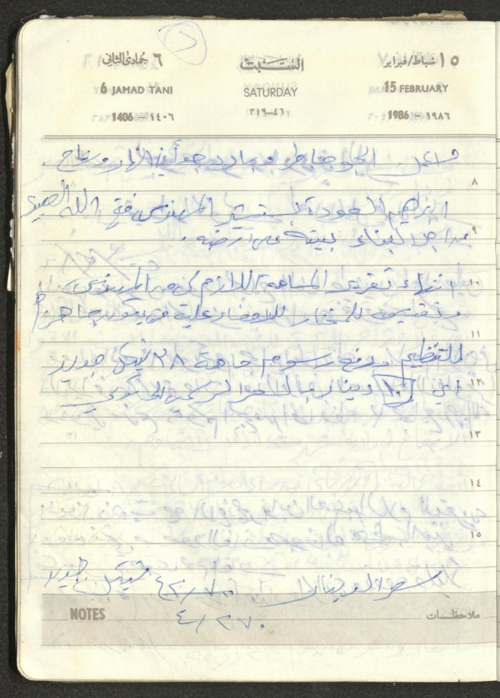 Mahmoud Khreisheh Diaries, Thinnaba- Tulkarm, 1986