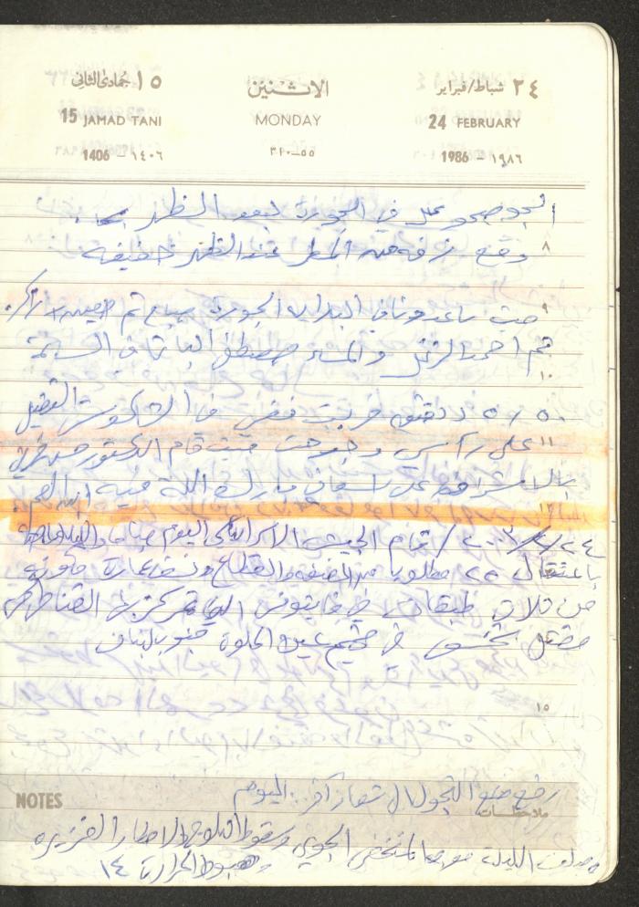 Mahmoud Khreisheh Diaries, Thinnaba- Tulkarm, 1986