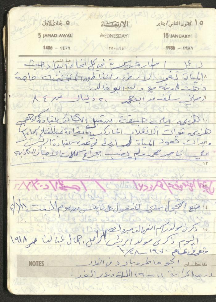 Mahmoud Khreisheh Diaries, Thinnaba- Tulkarm, 1986