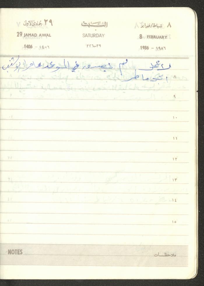 Mahmoud Khreisheh Diaries, Thinnaba- Tulkarm, 1986