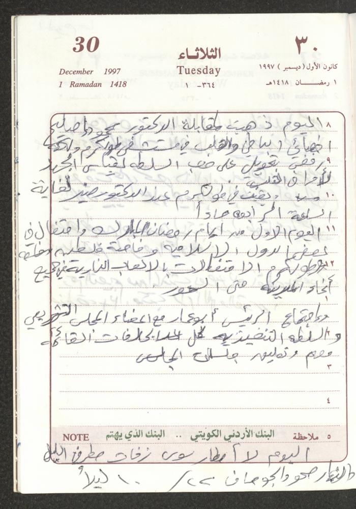 يوميات محمود خريشة، ذنابة- طولكرم، 1997