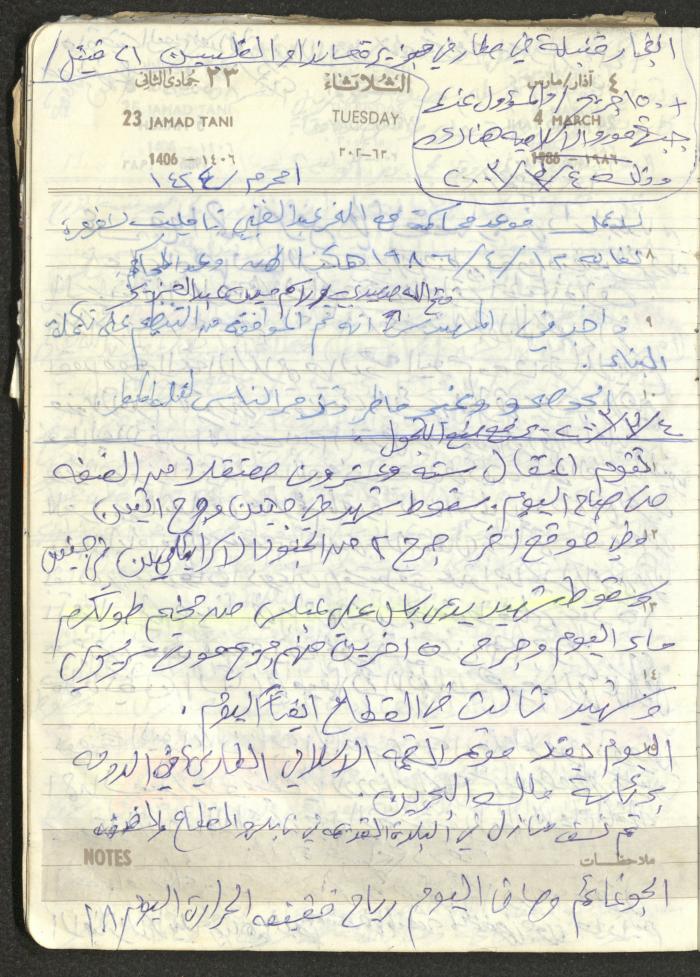 Mahmoud Khreisheh Diaries, Thinnaba- Tulkarm, 1986