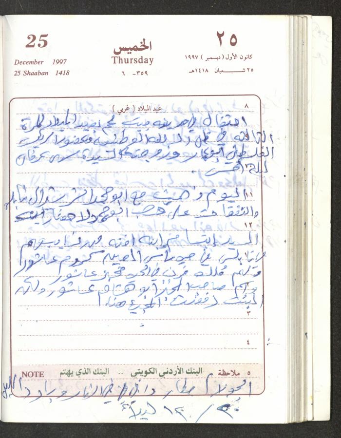 يوميات محمود خريشة، ذنابة- طولكرم، 1997