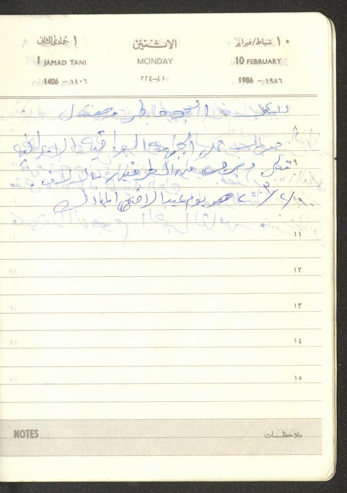 Mahmoud Khreisheh Diaries, Thinnaba- Tulkarm, 1986