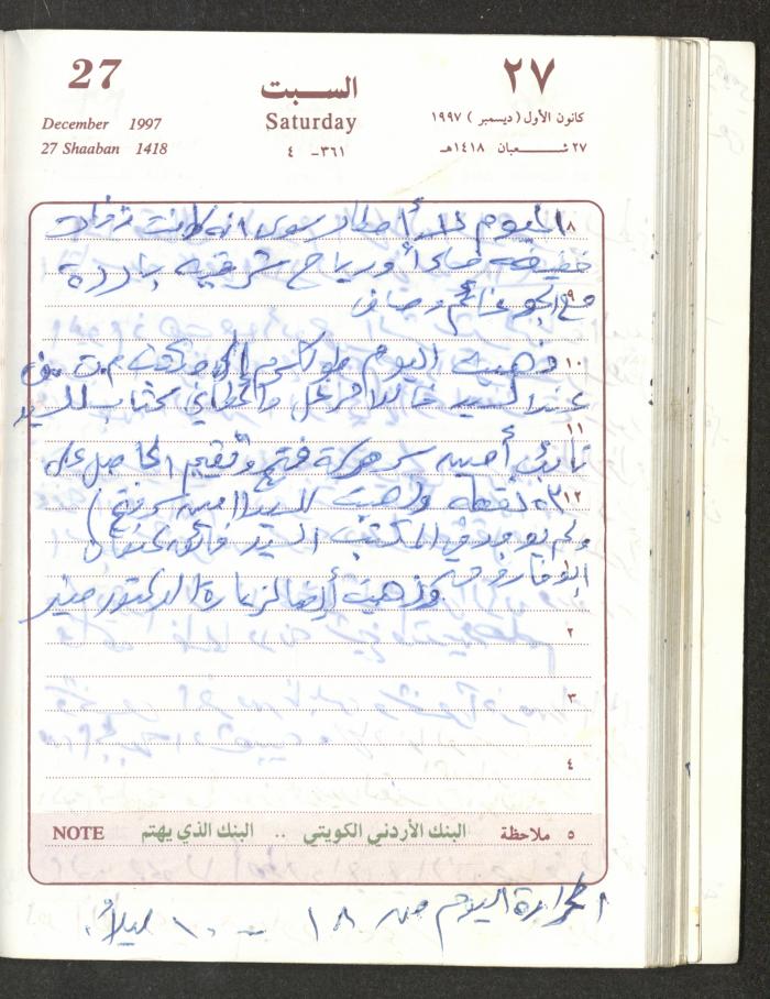 يوميات محمود خريشة، ذنابة- طولكرم، 1997