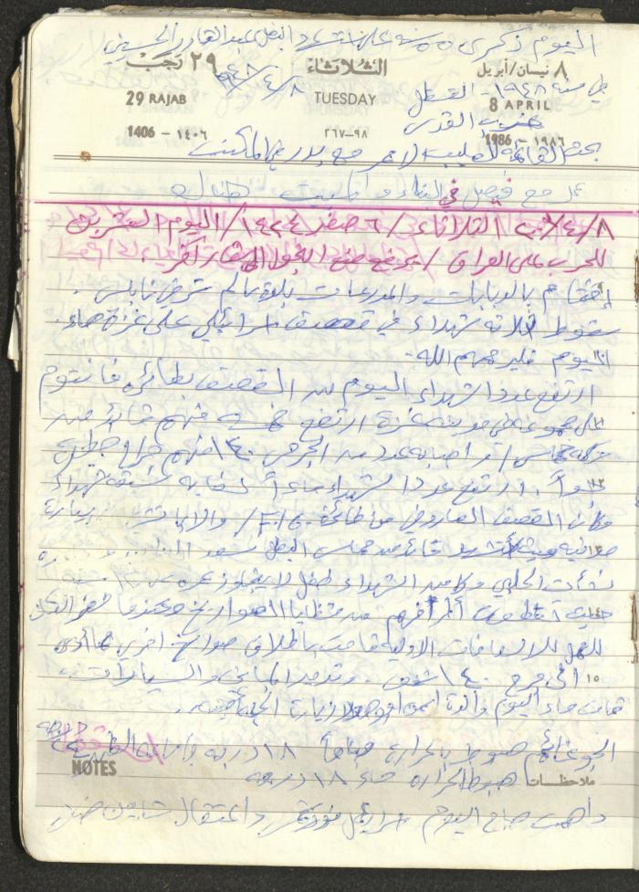 Mahmoud Khreisheh Diaries, Thinnaba- Tulkarm, 1986