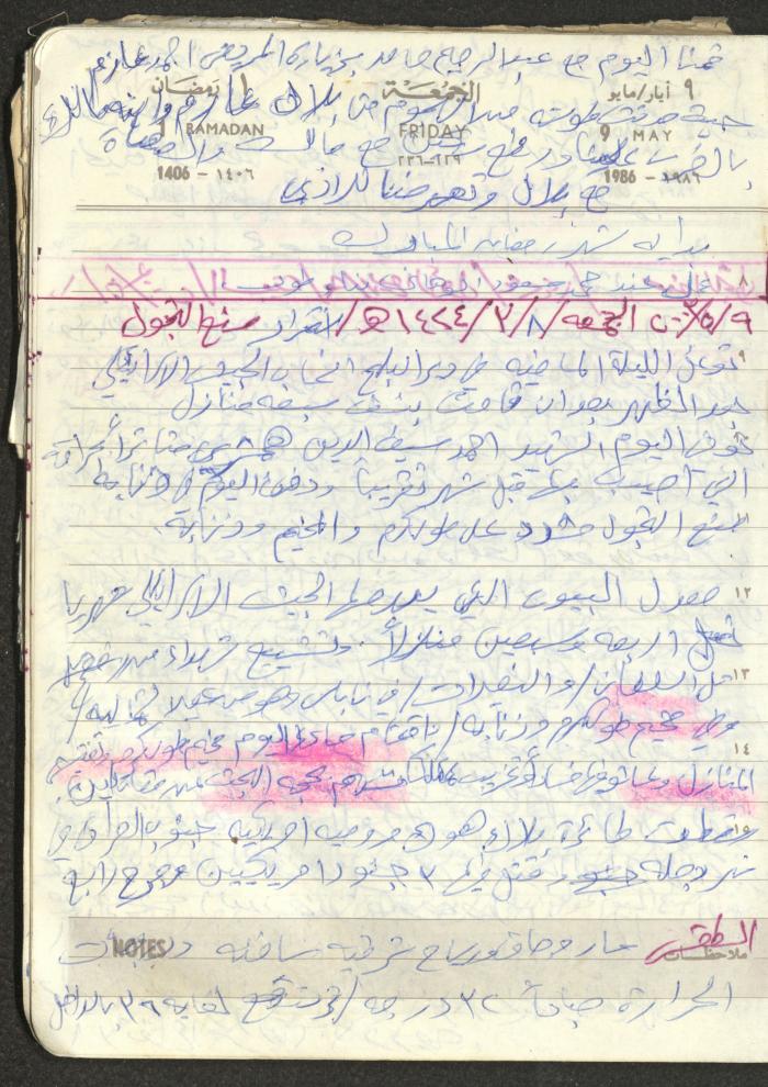 Mahmoud Khreisheh Diaries, Thinnaba- Tulkarm, 1986