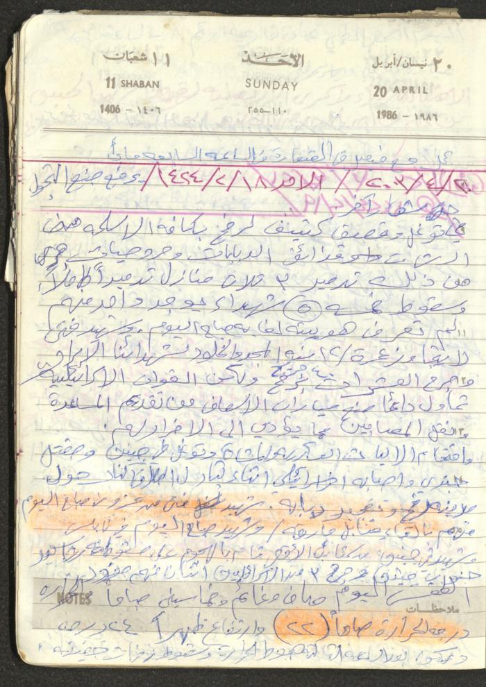 Mahmoud Khreisheh Diaries, Thinnaba- Tulkarm, 1986
