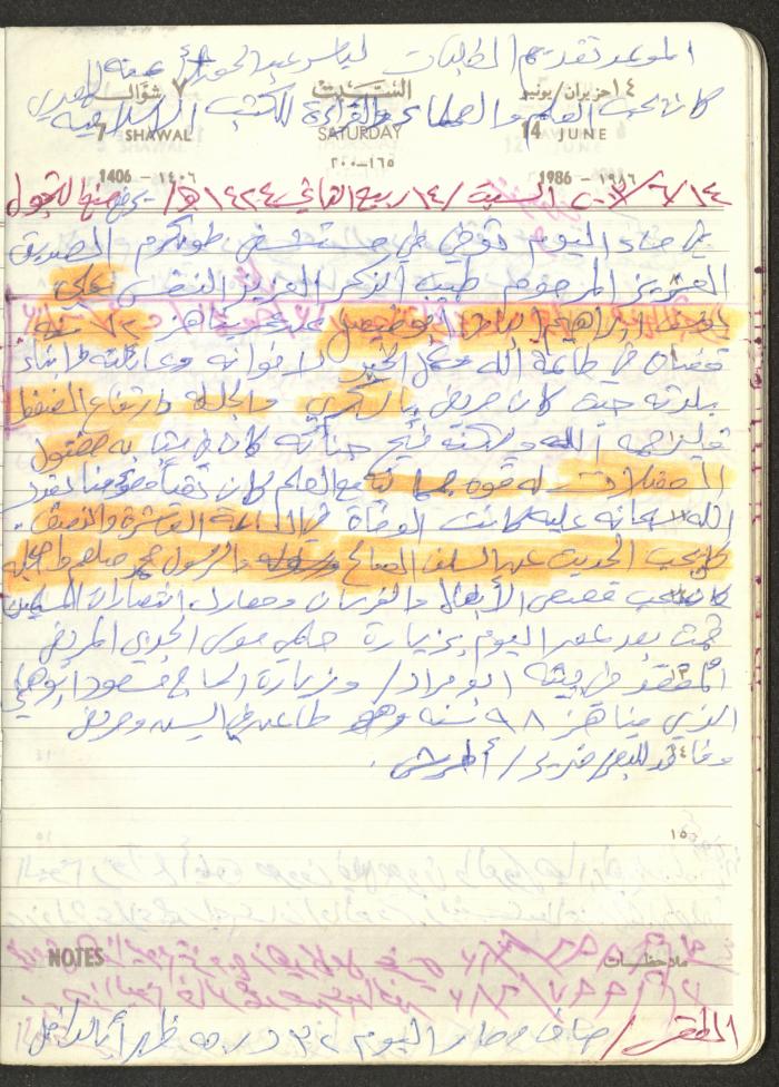 Mahmoud Khreisheh Diaries, Thinnaba- Tulkarm, 1986