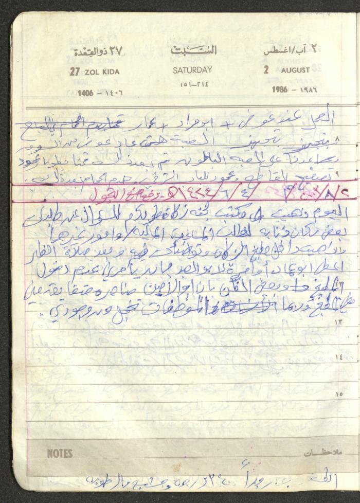 Mahmoud Khreisheh Diaries, Thinnaba- Tulkarm, 1986