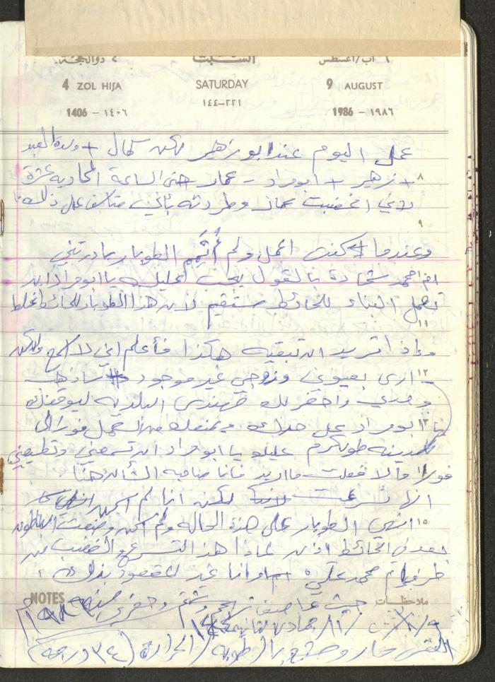 Mahmoud Khreisheh Diaries, Thinnaba- Tulkarm, 1986