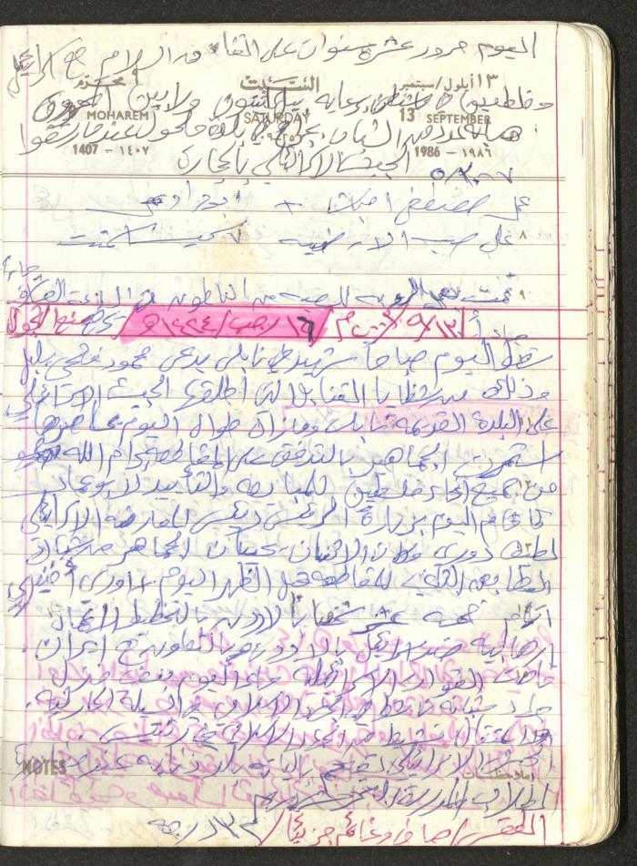 Mahmoud Khreisheh Diaries, Thinnaba- Tulkarm, 1986