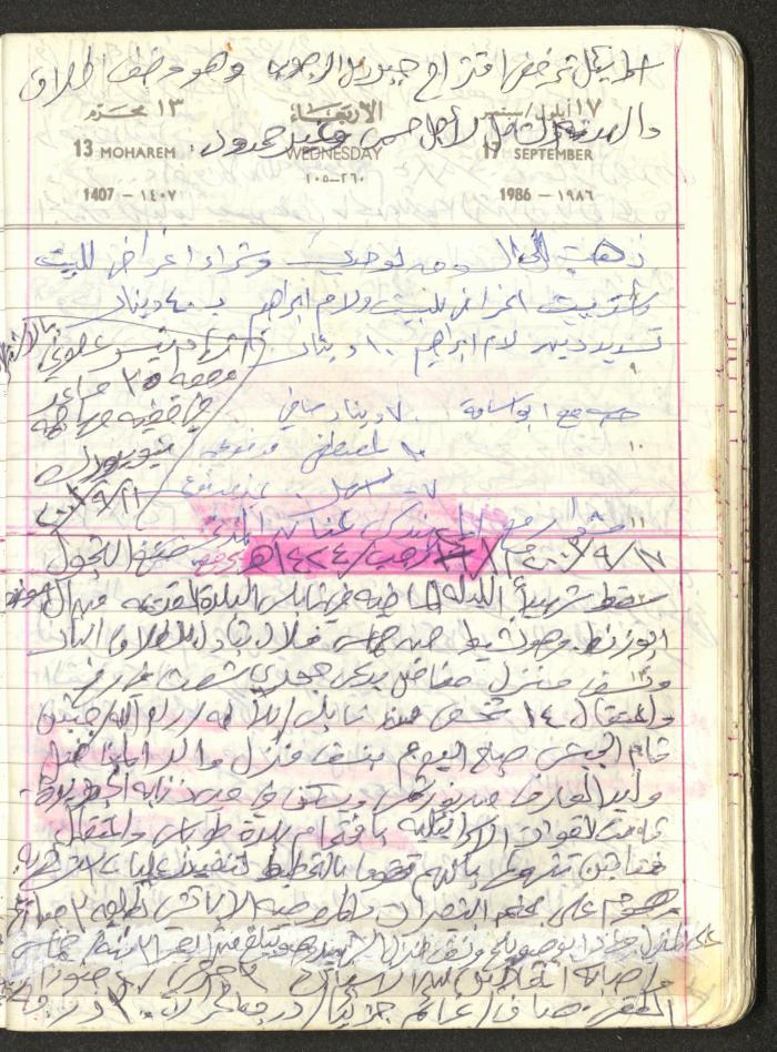 Mahmoud Khreisheh Diaries, Thinnaba- Tulkarm, 1986