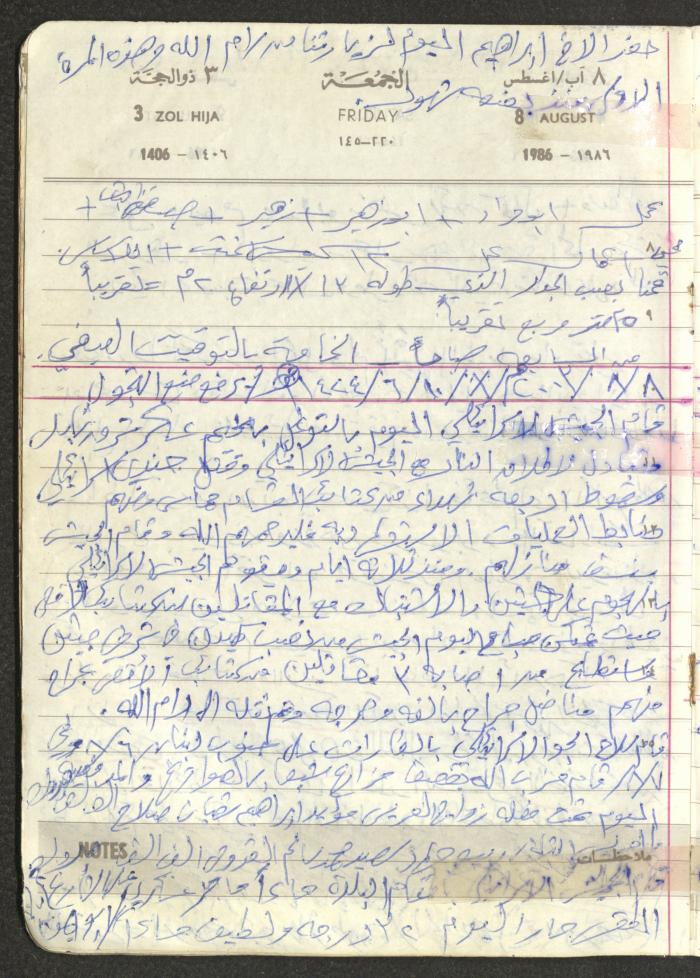 Mahmoud Khreisheh Diaries, Thinnaba- Tulkarm, 1986