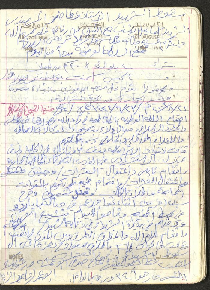 Mahmoud Khreisheh Diaries, Thinnaba- Tulkarm, 1986