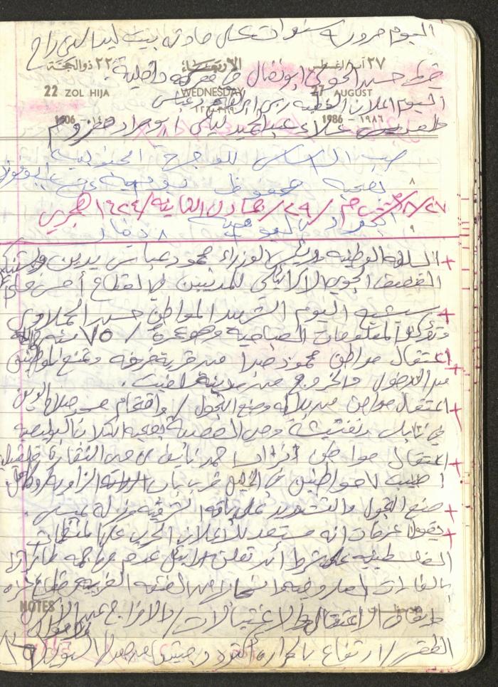 Mahmoud Khreisheh Diaries, Thinnaba- Tulkarm, 1986