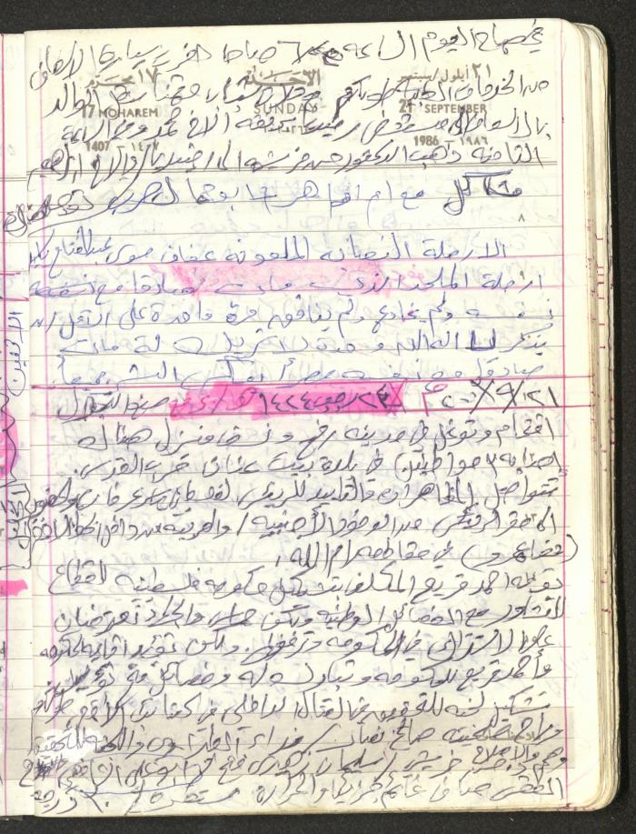 Mahmoud Khreisheh Diaries, Thinnaba- Tulkarm, 1986