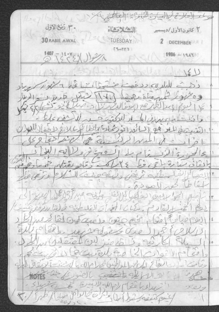 Mahmoud Khreisheh Diaries, Thinnaba- Tulkarm, 1986
