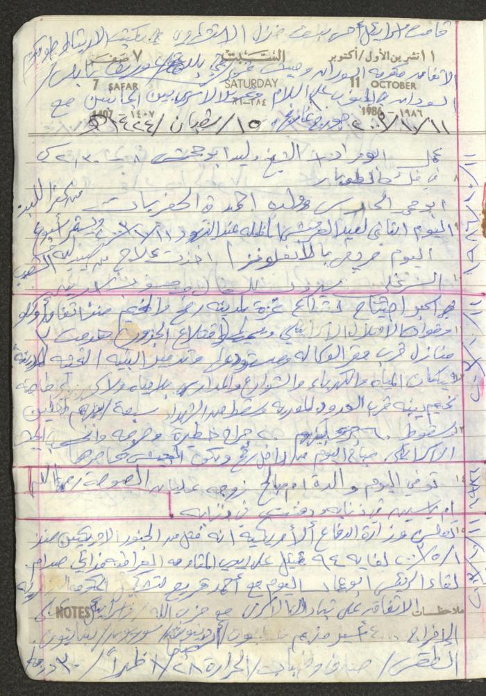 Mahmoud Khreisheh Diaries, Thinnaba- Tulkarm, 1986